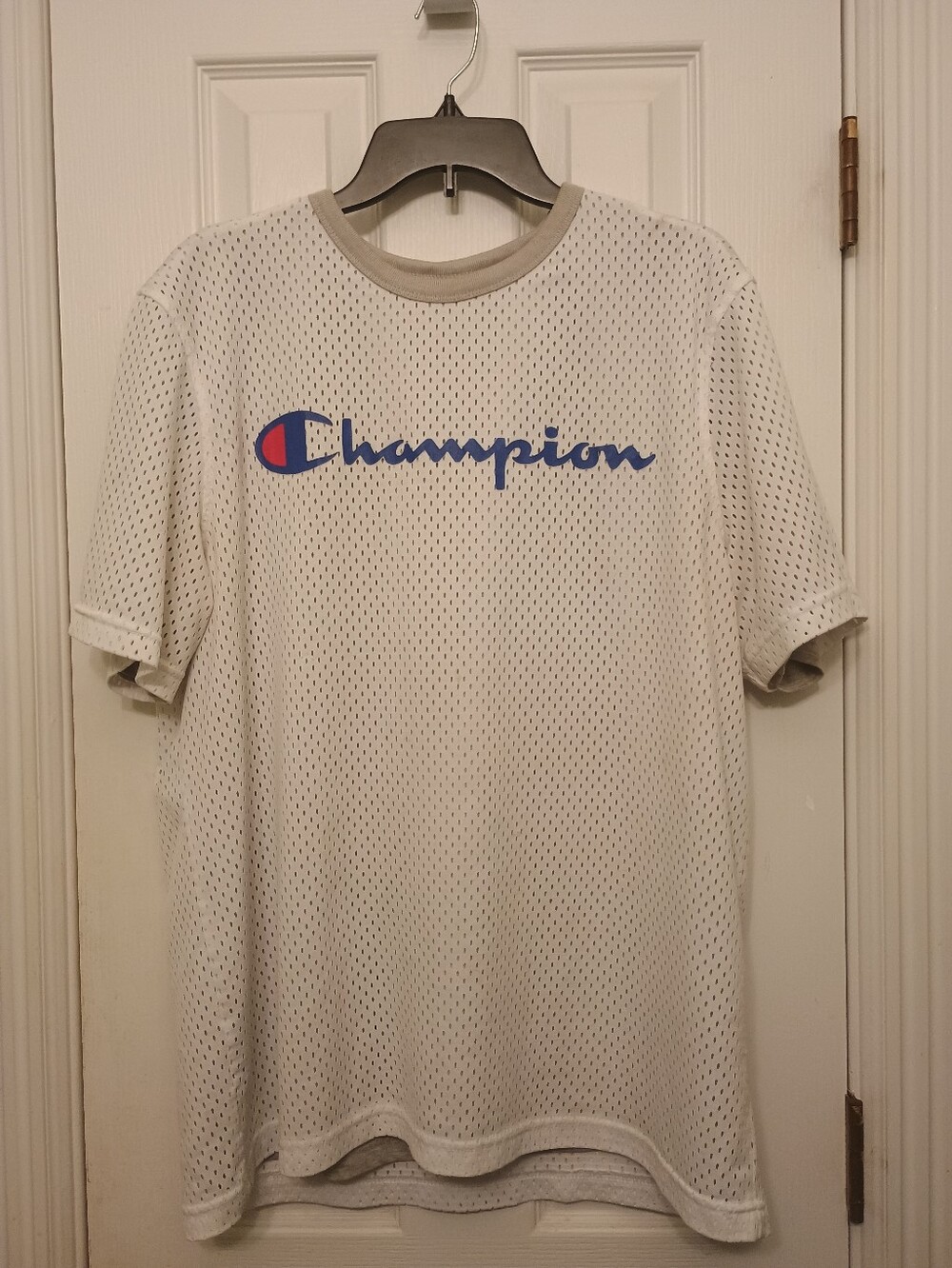 Champion Dual Sided Reversible White Gray Jersey Shirt Men's Size Large